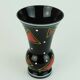 glass VASE hyalith glass black glass abstract decor enamel painting 1950s