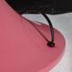 Tulip foot floor lamp in pink lacquered metal & cylindrical shade. 80's
