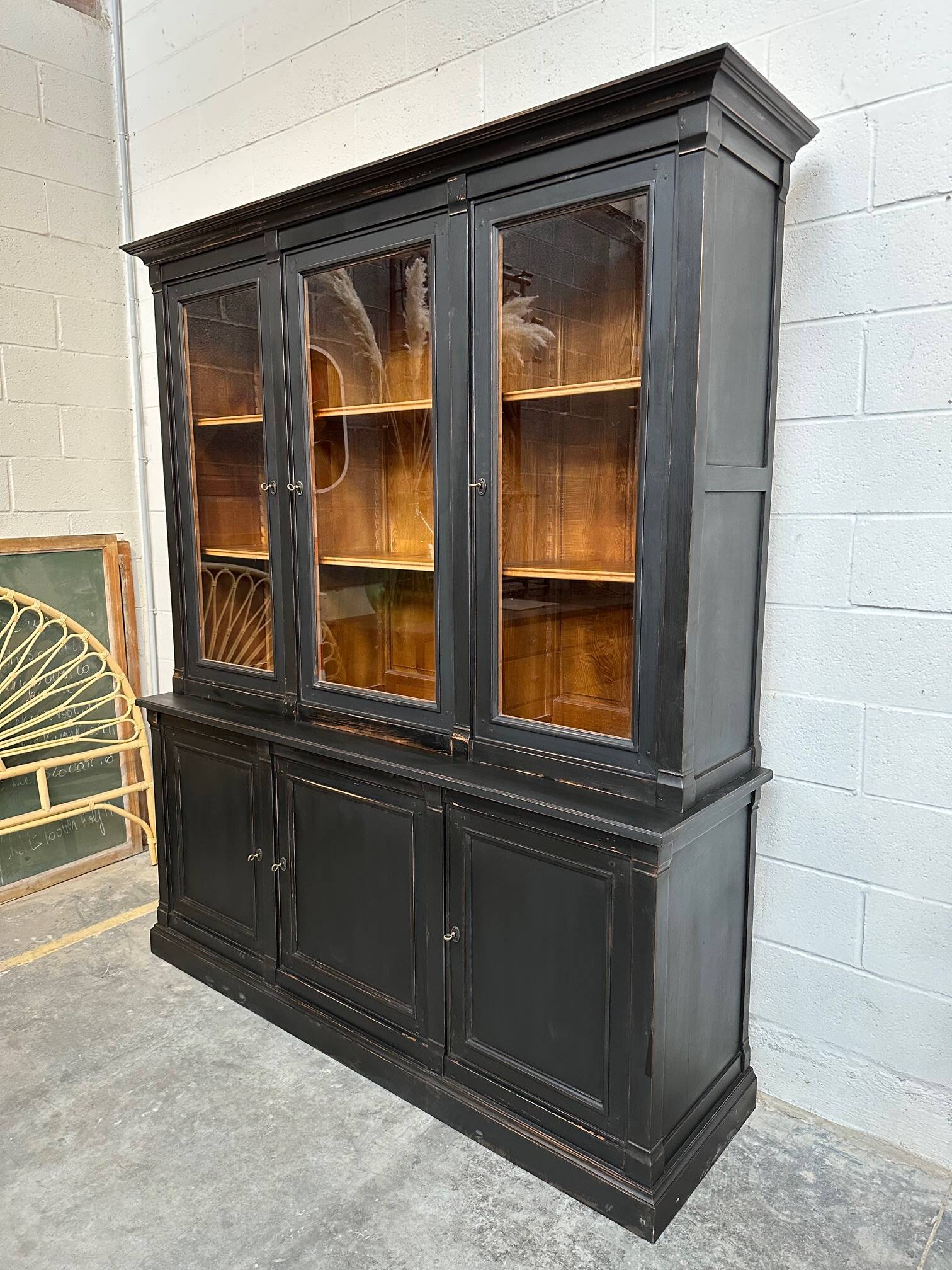 80s patinated bookcase