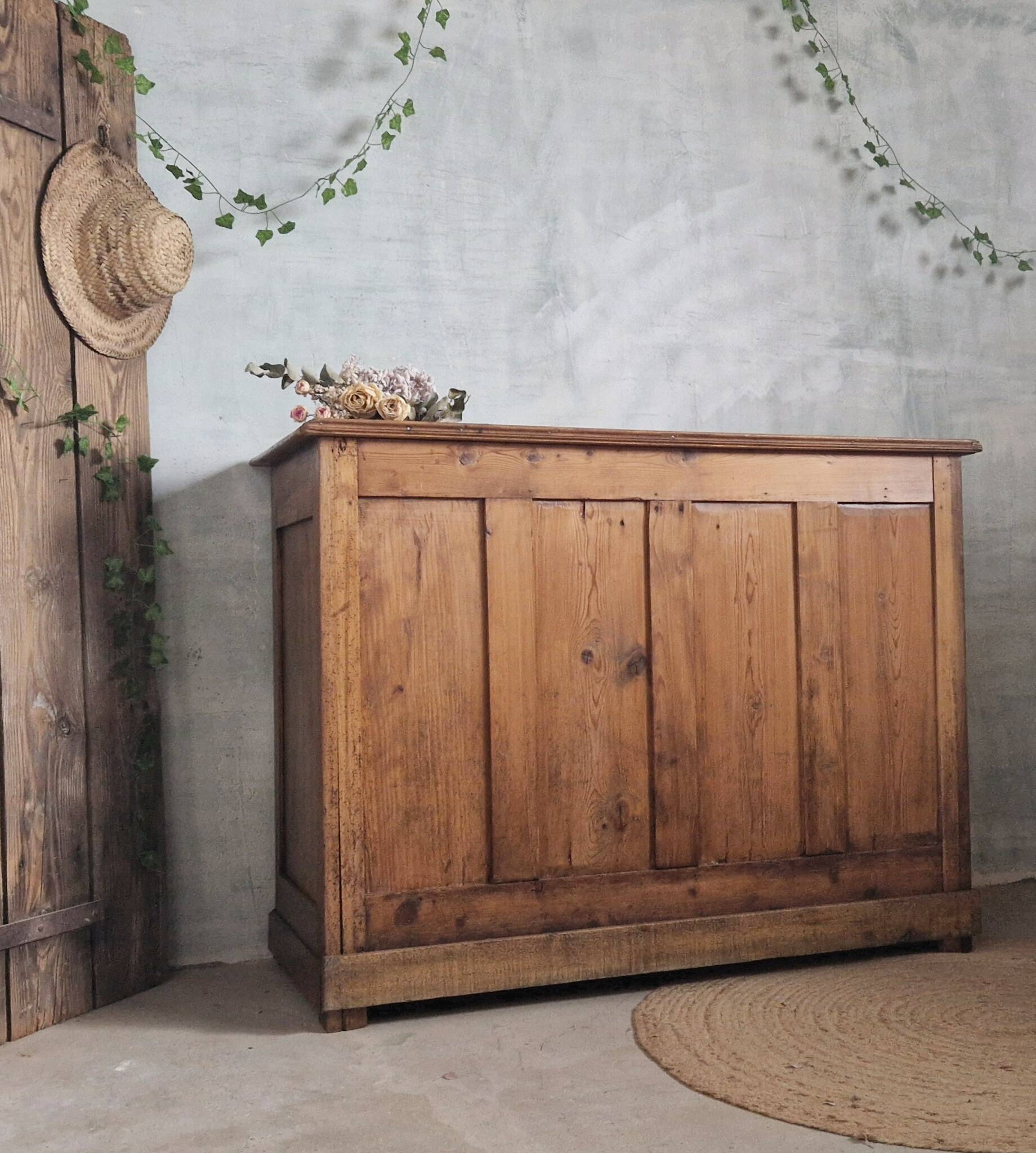 Old open walnut buffet