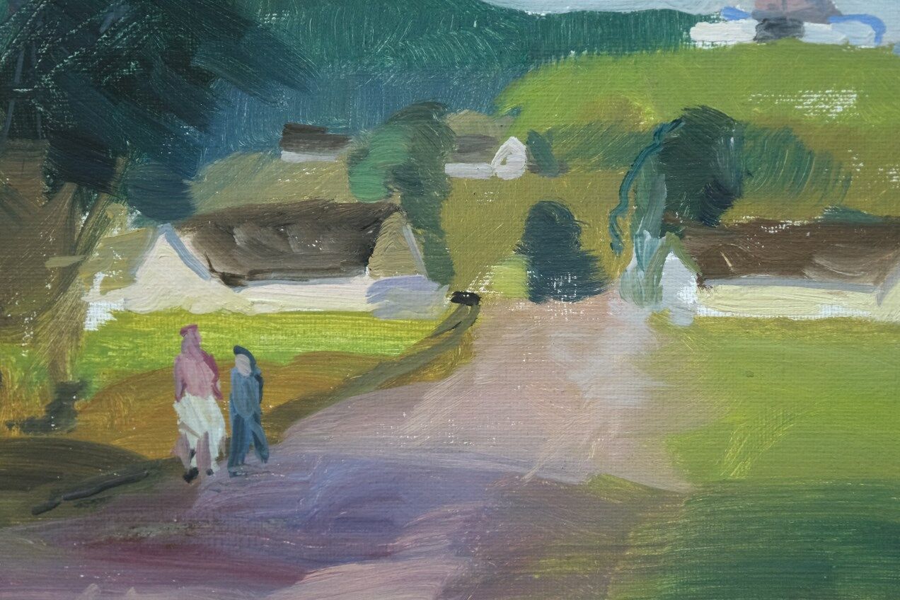 Axel Hamborn (1892-1971) Swedish modern landscape, 1960s, oil on canvas, framed