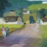 Axel Hamborn (1892-1971) Swedish modern landscape, 1960s, oil on canvas, framed