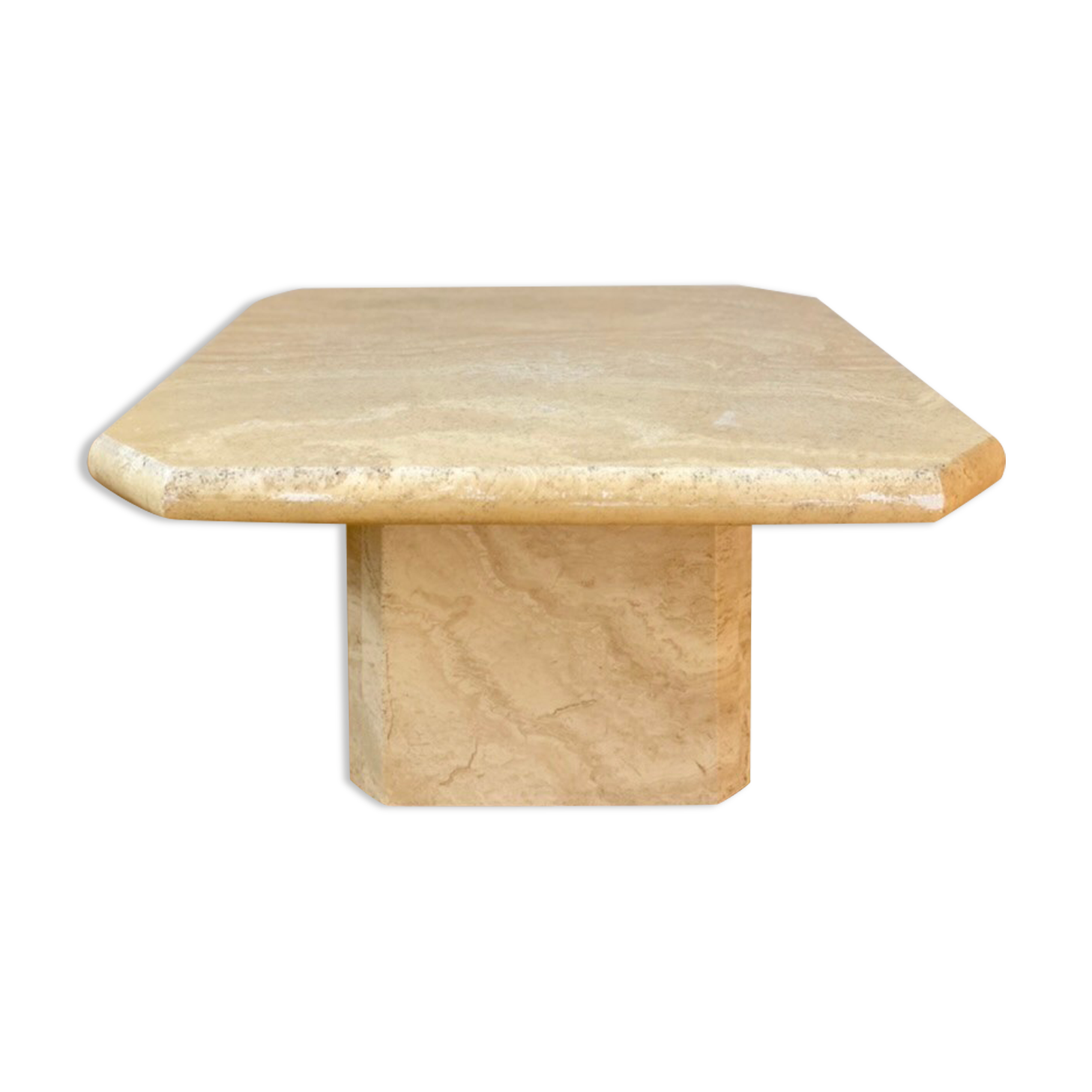Table basse carrée en travertin 70cm x 70cm