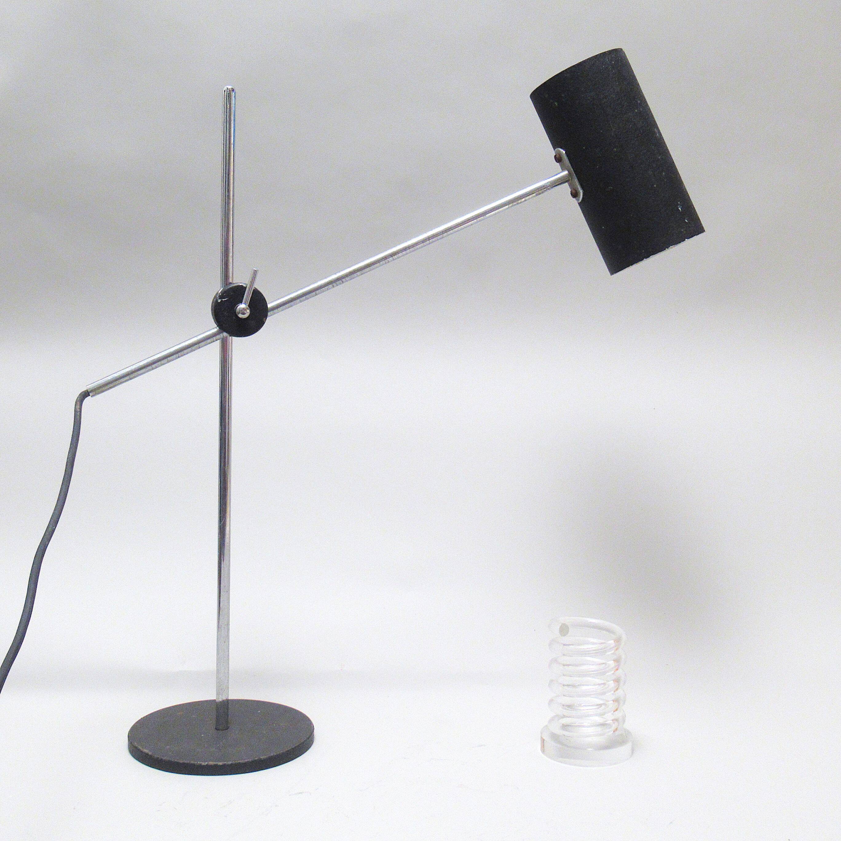Black articulated desk lamp from the 60s