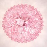 Contemporary Pink ‘Square Tubes’ Murano Glass Chandelier