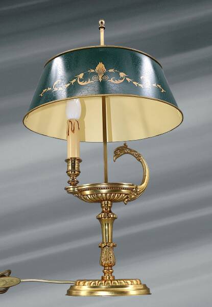 Directoire Style Gilt Solid Bronze Bouillotte Lamp "Lucien Gau"