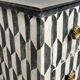 Small Italian chest of drawers with two drawers, patinated with a trompe-l'œil checkerboard pattern
