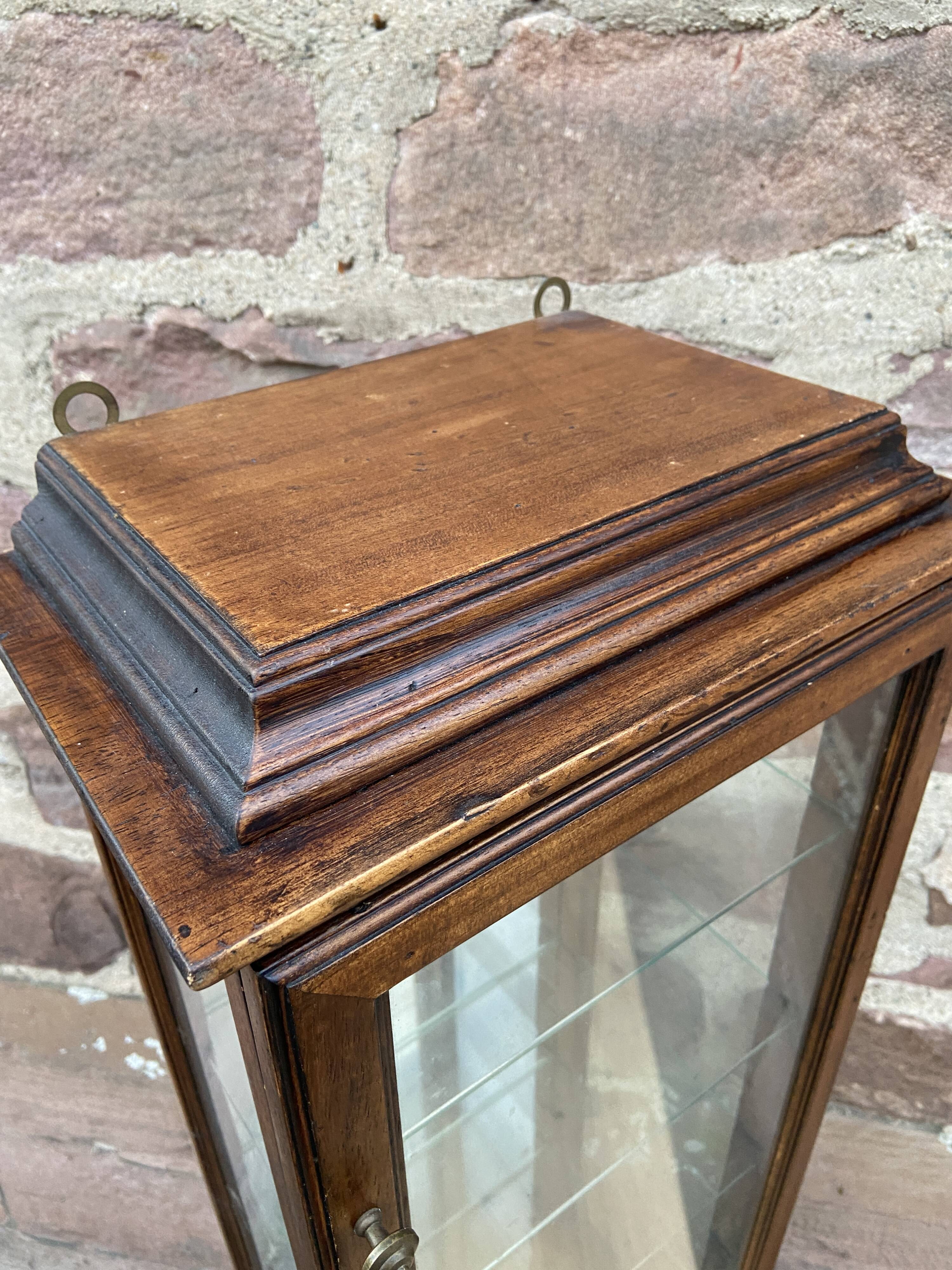 Vintage wooden wall display cabinet