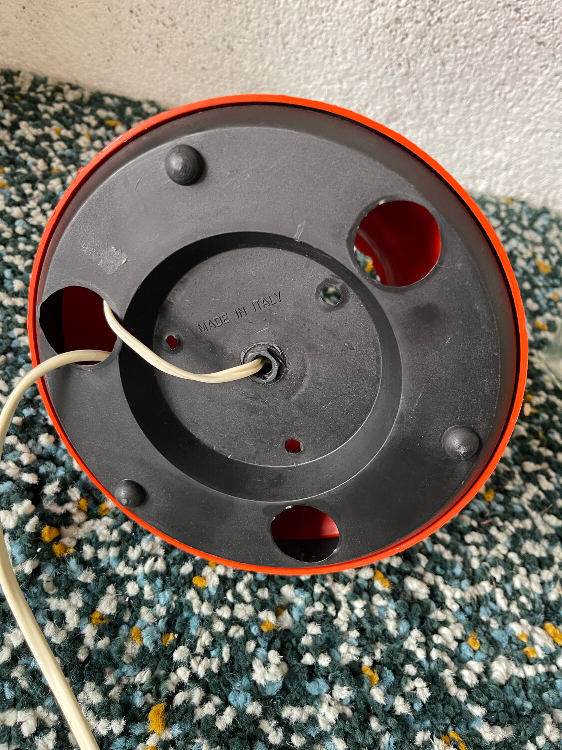 Large floor ashtray lamp tulip space age, with aquatic lighting 70s