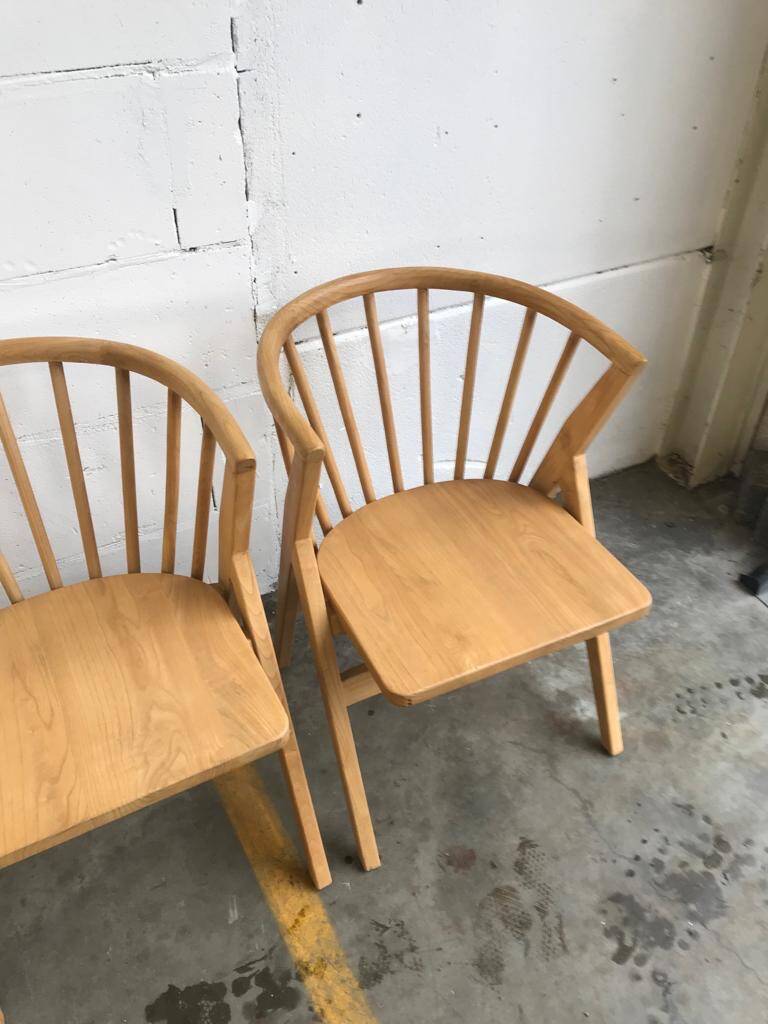 4 V-shaped wooden bistro chairs