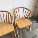 4 V-shaped wooden bistro chairs