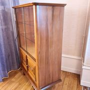 Art Deco walnut glass display case 1930-1940