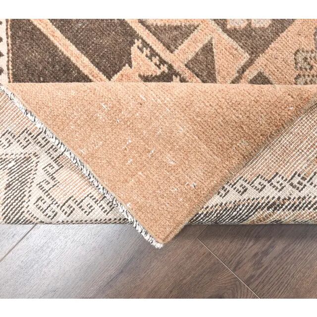1970s Vintage Turkish Hand-Knotted Runner 94x386