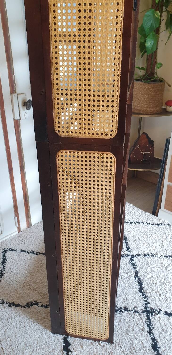Pair of foldable cane bookcases