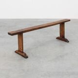Rustic farmhouse bench in oak, France ca. 1820