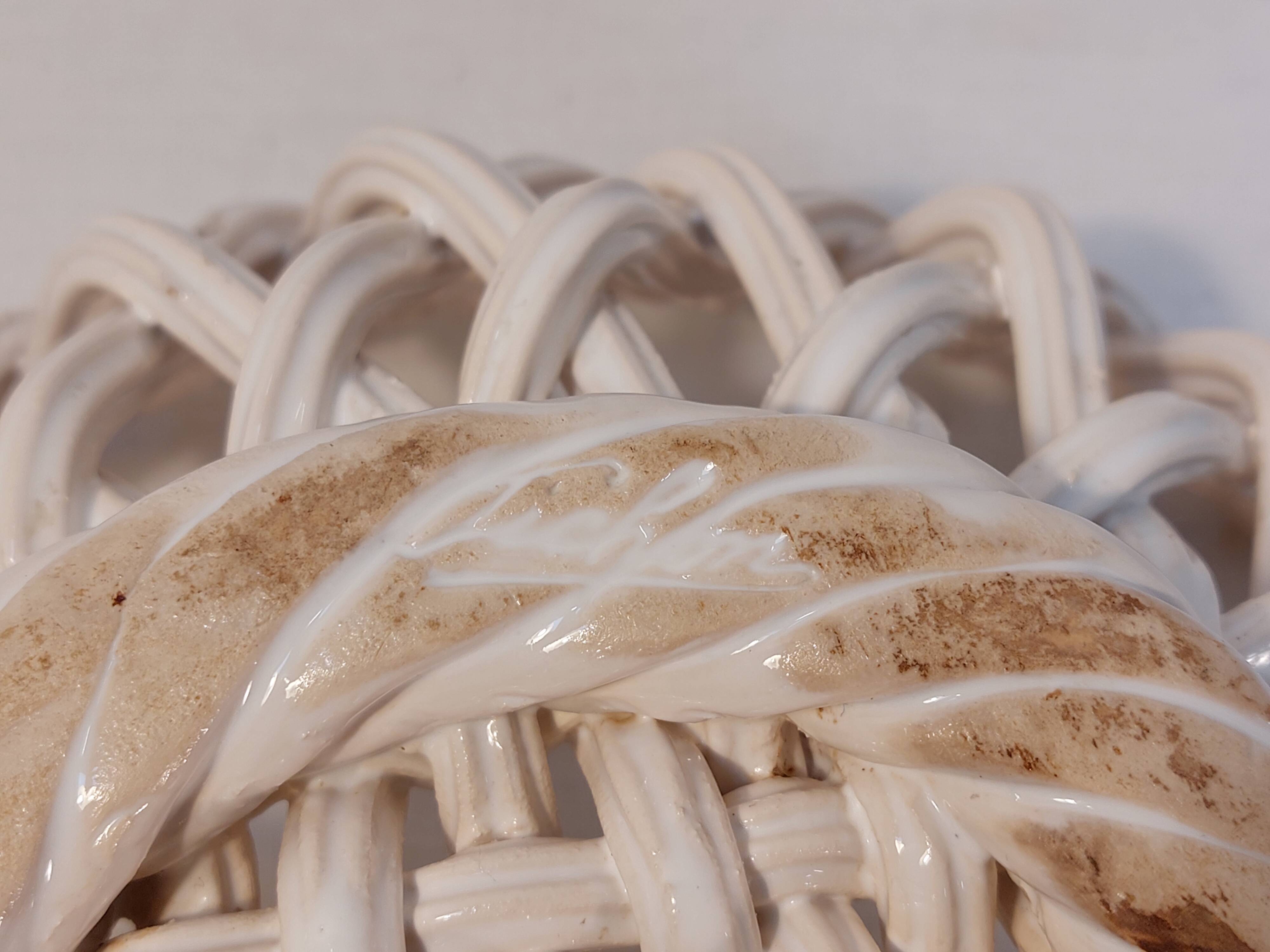 Old woven ceramic basket - Maison Pichon - Uzès 1960