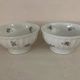 2 Antique Faceted Bowls with Small Flower Pattern PL France