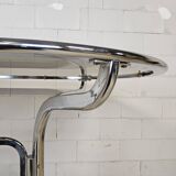 Vintage Gastone Rinaldi chrome & smoked glass dining table + chairs