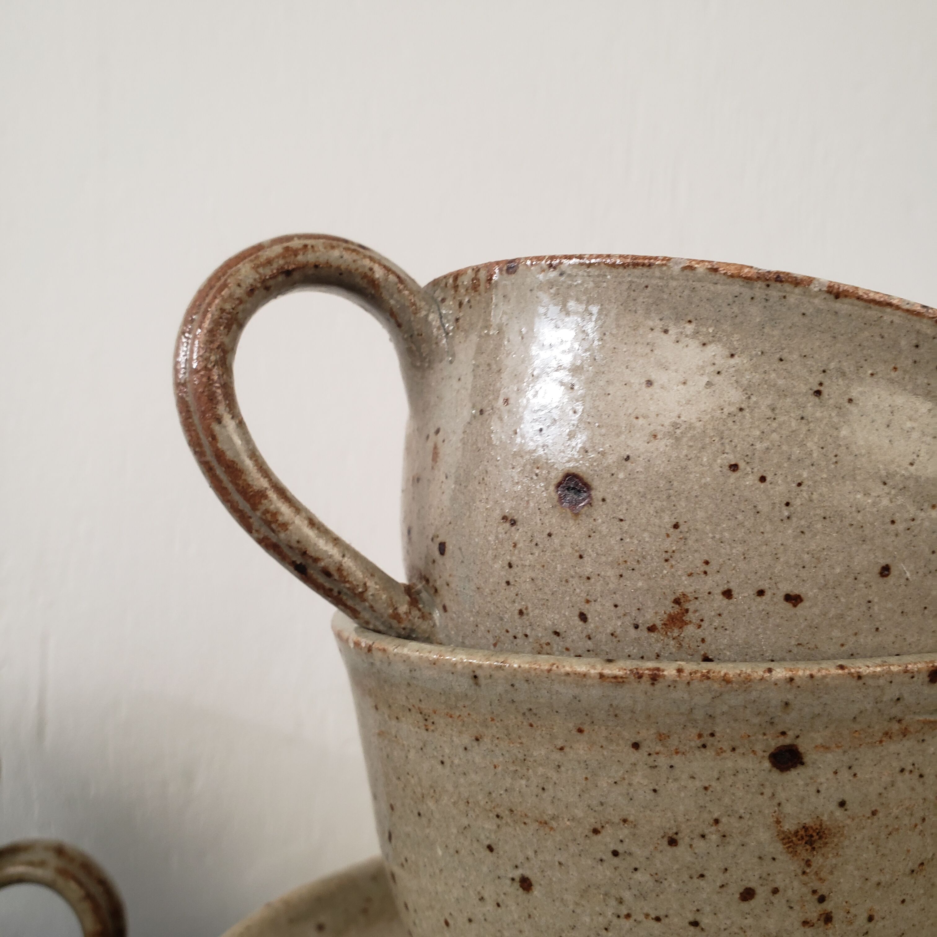Gray stoneware cups