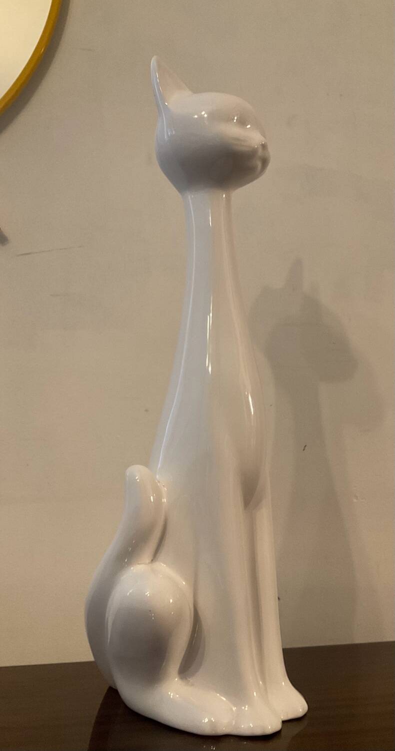Vintage glazed ceramic cat 53cm