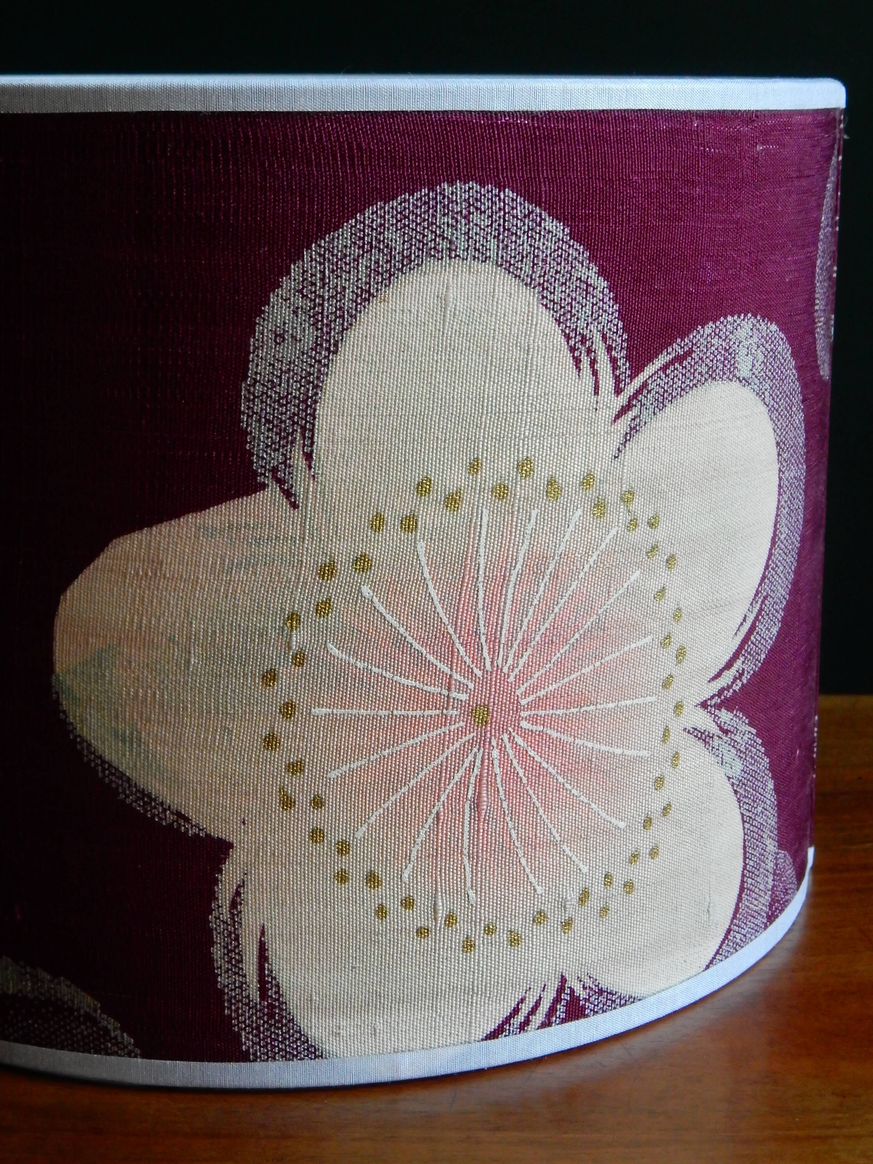 Vintage kimono silk lampshade