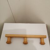 Wooden wall coat rack 3 pateres