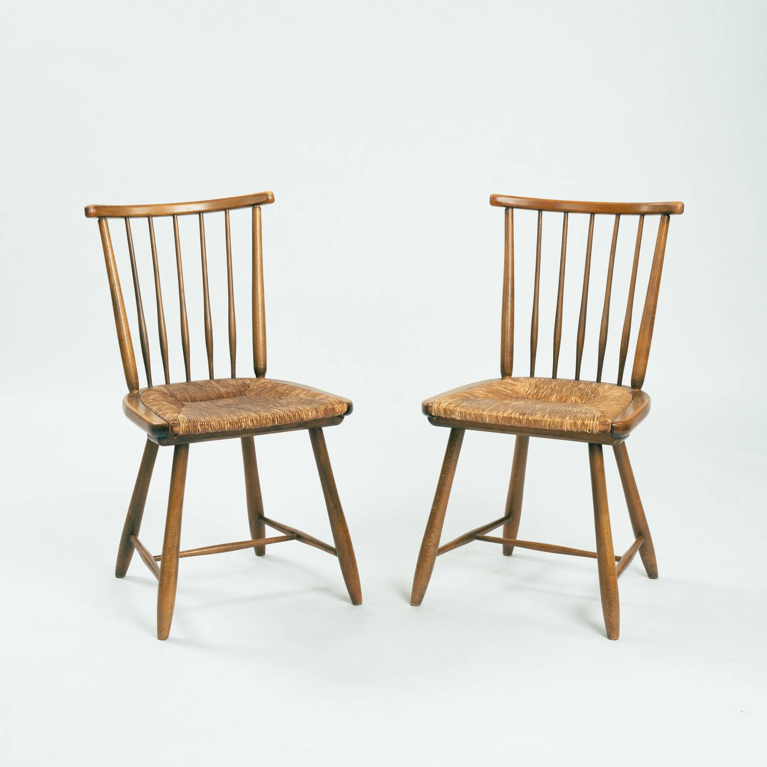 Wsk chair by Arno Lambrecht, 1950s in straw wicker and beech