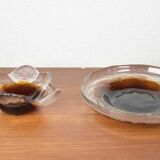 Mid-century Finnish glass bowl by Pertti Santalahti for Humppila, 1960s, set of 2.