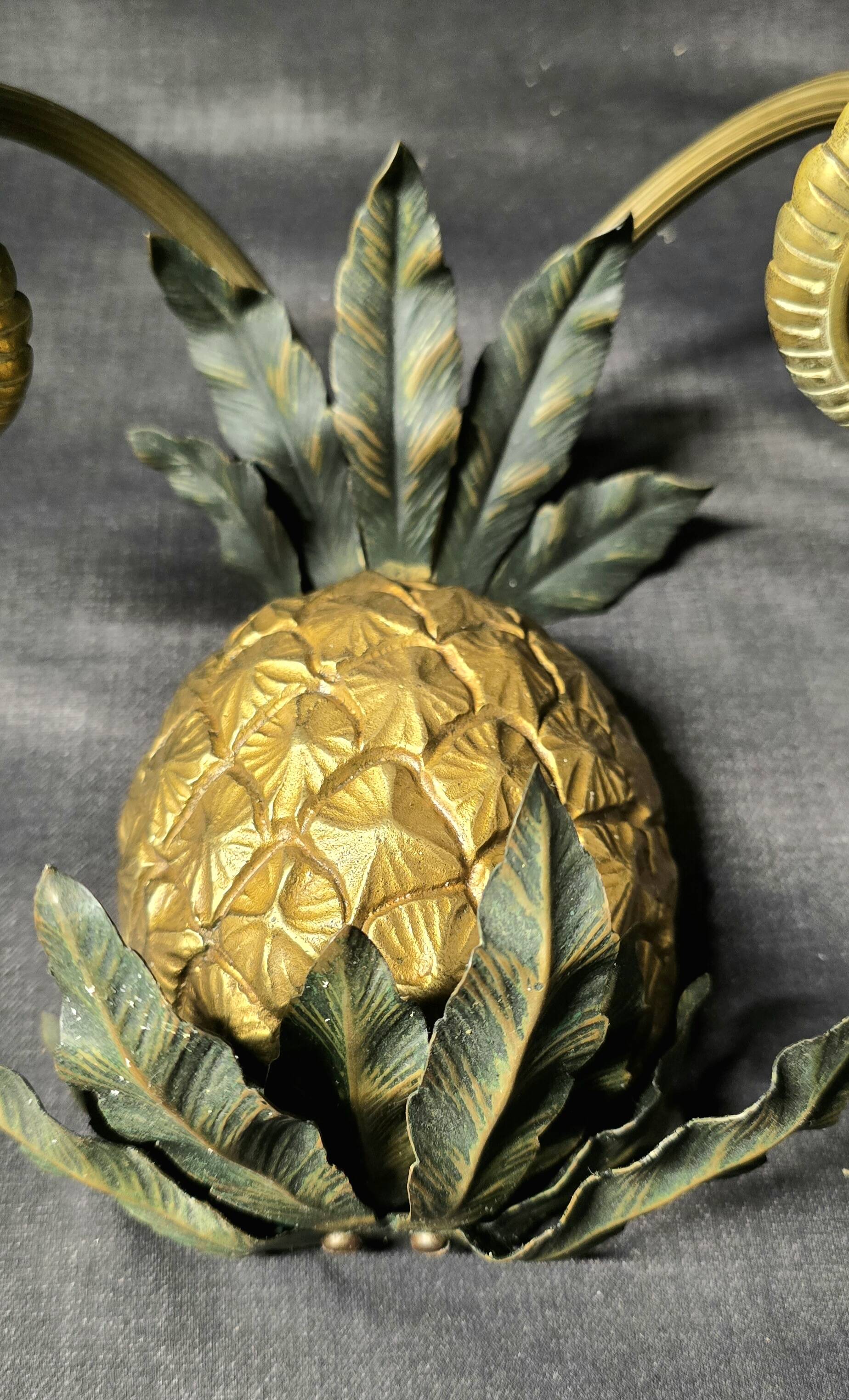 Maison Charles & Fils - Pair of Pineapple wall lights