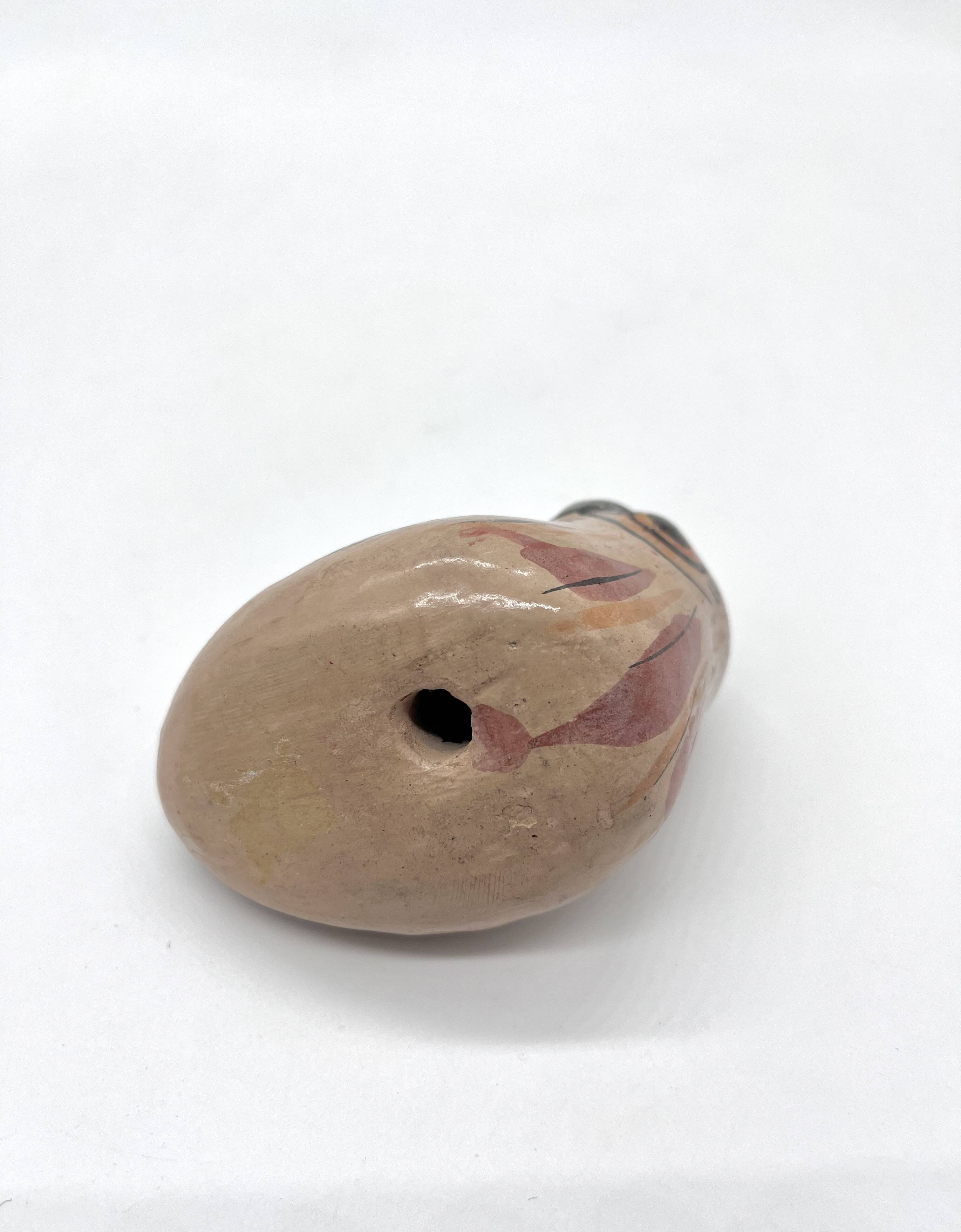 Vintage ceramic owl from Mexico, hand-painted bird.