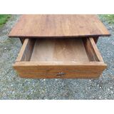 19th century country farmhouse table in walnut and pine, with 3 drawers
