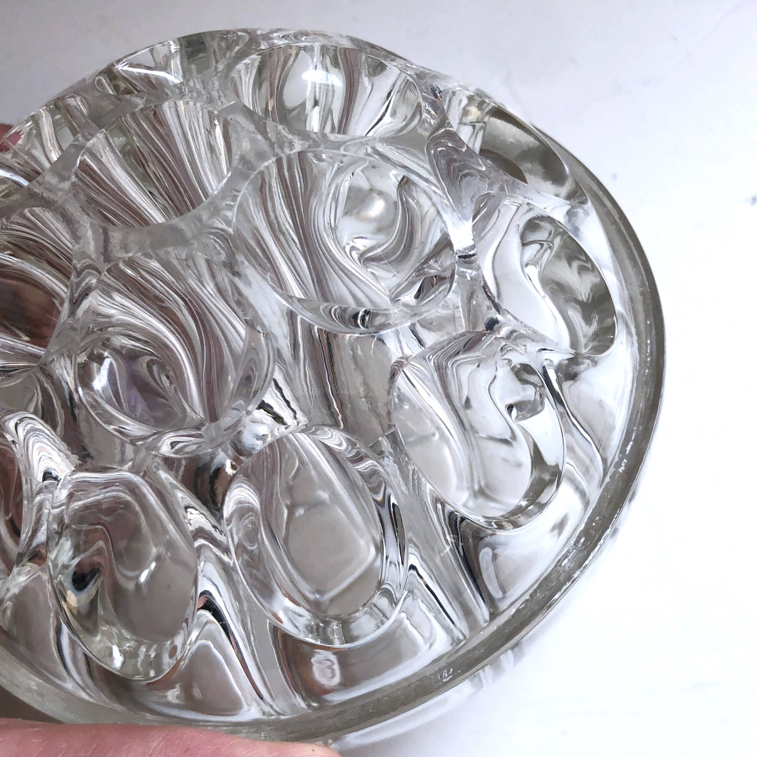 Vase pique-fleurs boule verre épais style art Déco