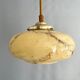 Art Deco Suspension with Beige Glass Shade and Twisted Stem - circa 1920-1930