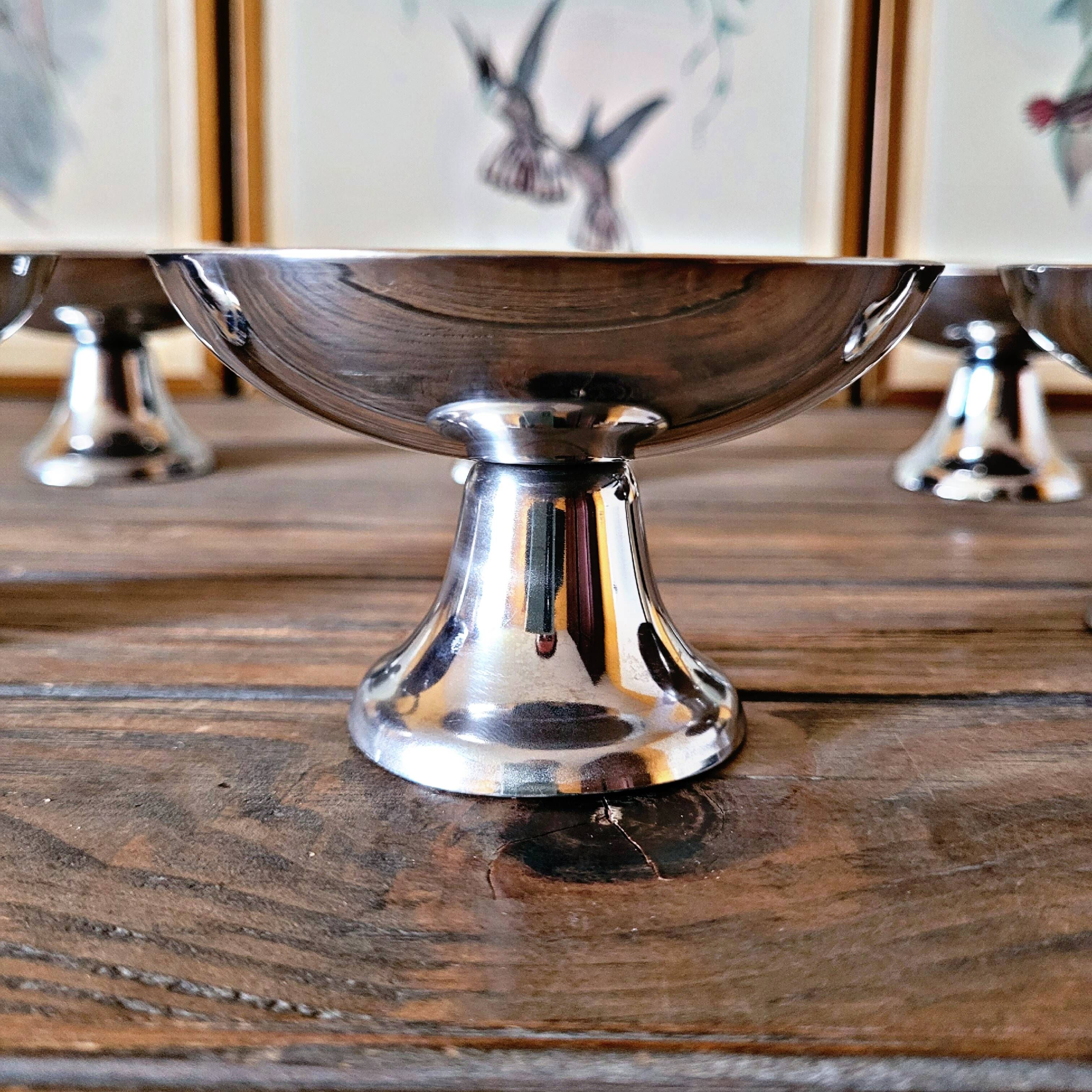 6 vintage stainless steel ice cream cups by Guy Degrenne (dessert, sorbet)