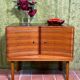 Mid century retro vintage teak small cabinet 1960