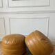 Vintage 70s patchwork leather poufs