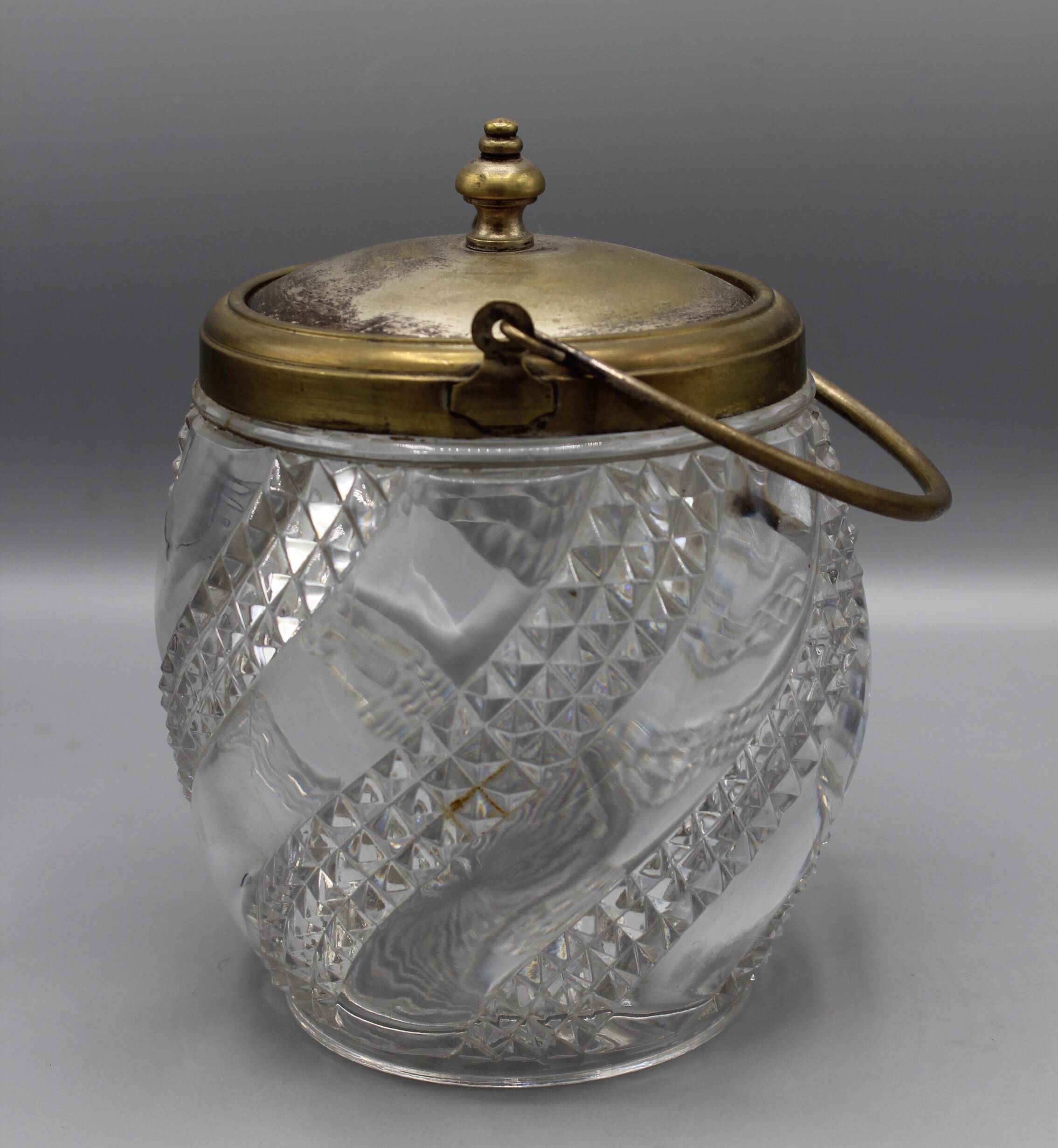 Old 19th century biscuit bucket - baccarat serpentine model