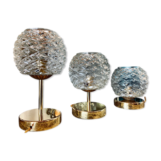 Triptych of pine cones lamps
