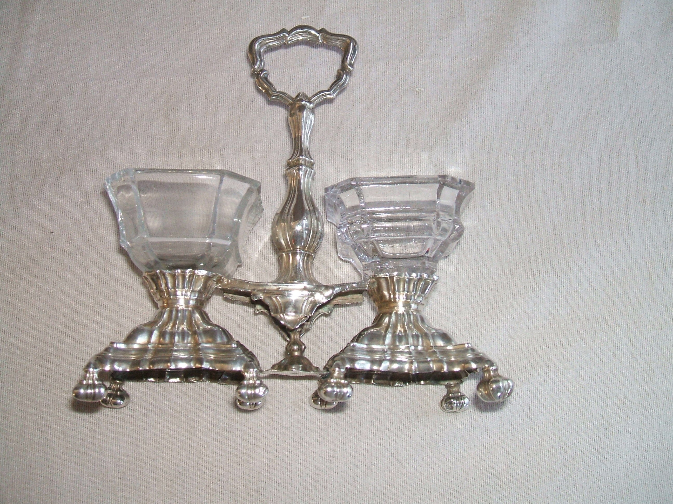 Pair of minerva massive silver salt shakers
