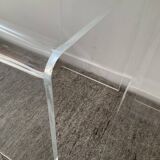 Duo of pull-out tables in plexiglass 70s