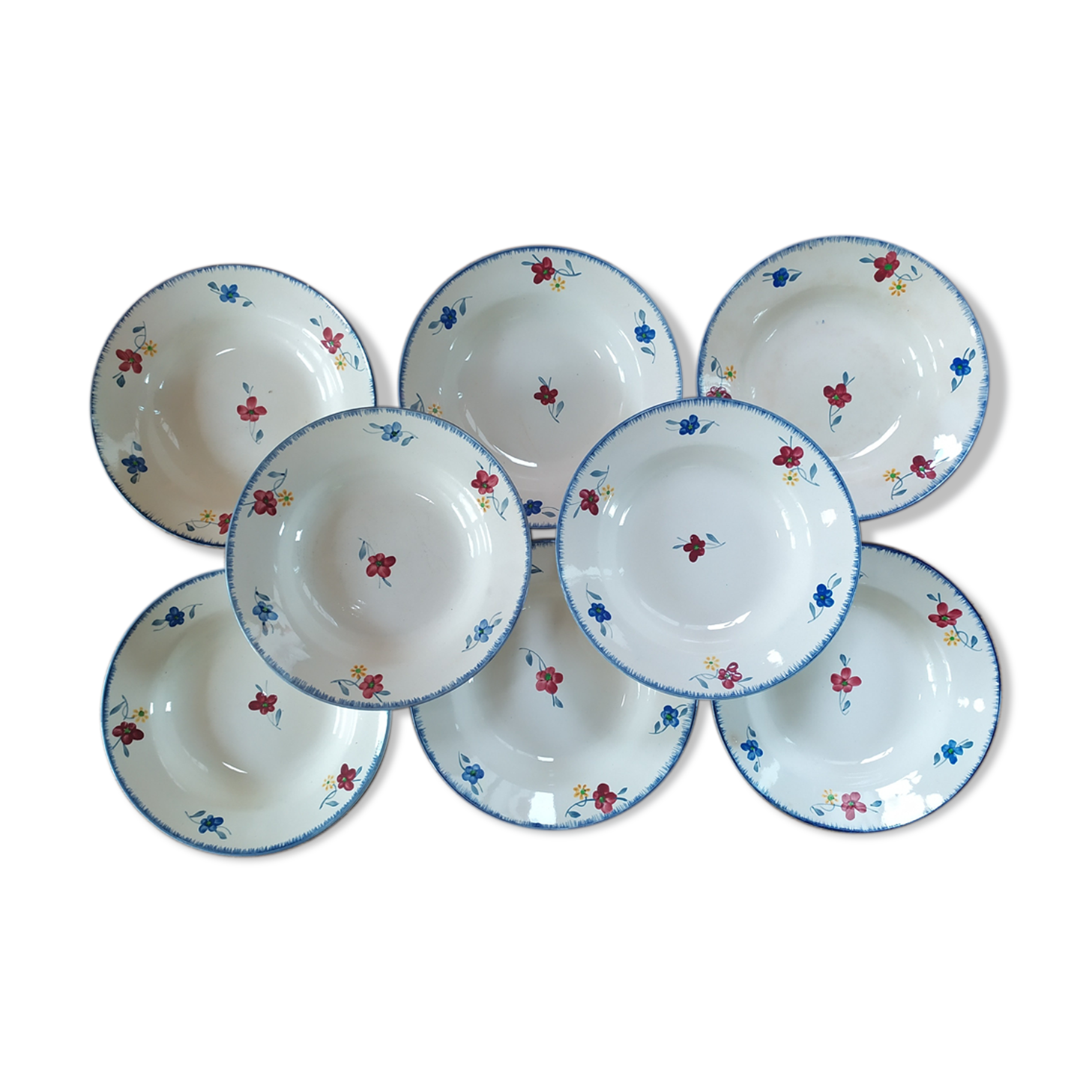 8 hollow plates Digoin Sarreguemines model Mary Lou
