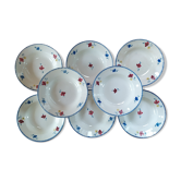 8 assiettes creuses Digoin Sarreguemines model Mary Lou