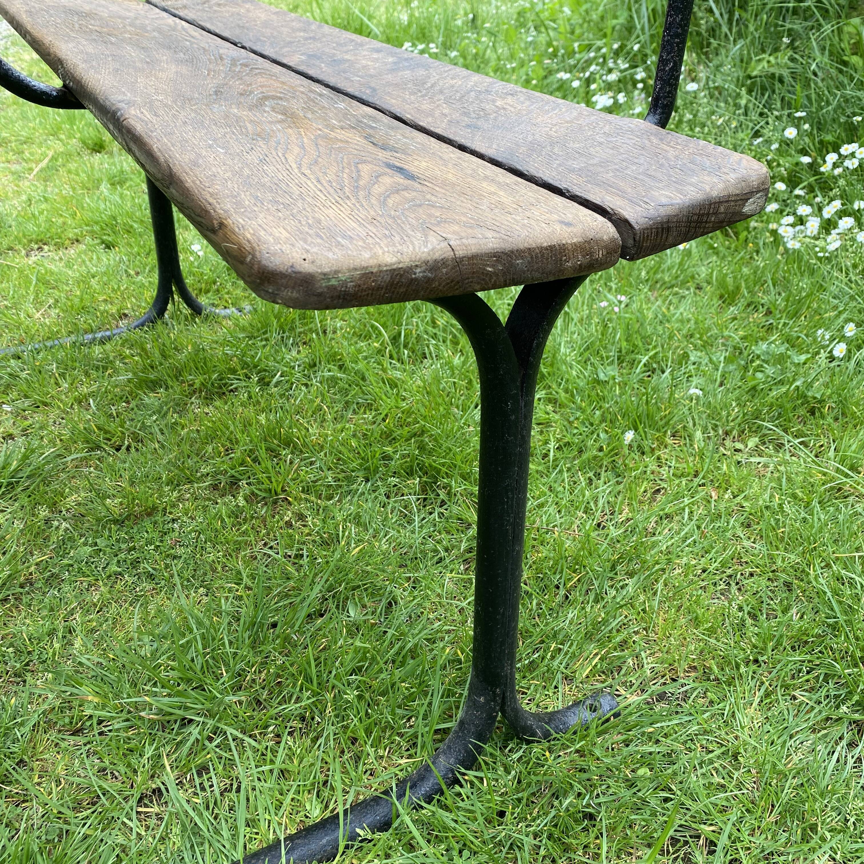 Old school desk in wood and cast iron
