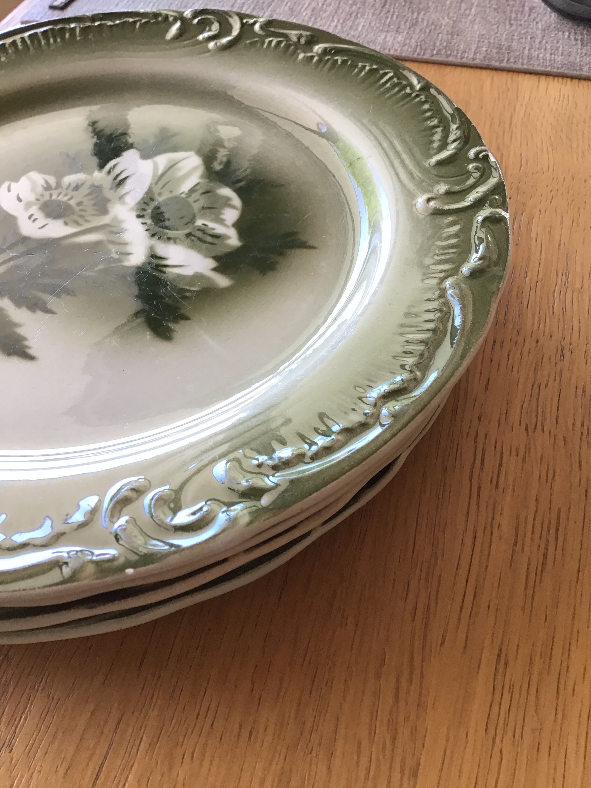 6 Gien dessert anemones opaque porcelain porcelain