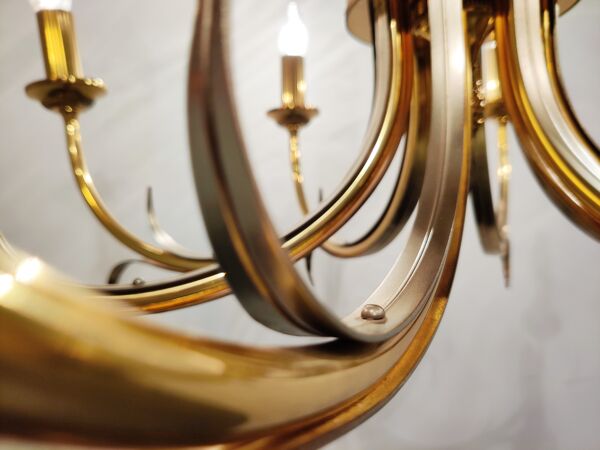 Lustre en laiton ananas, années 1970