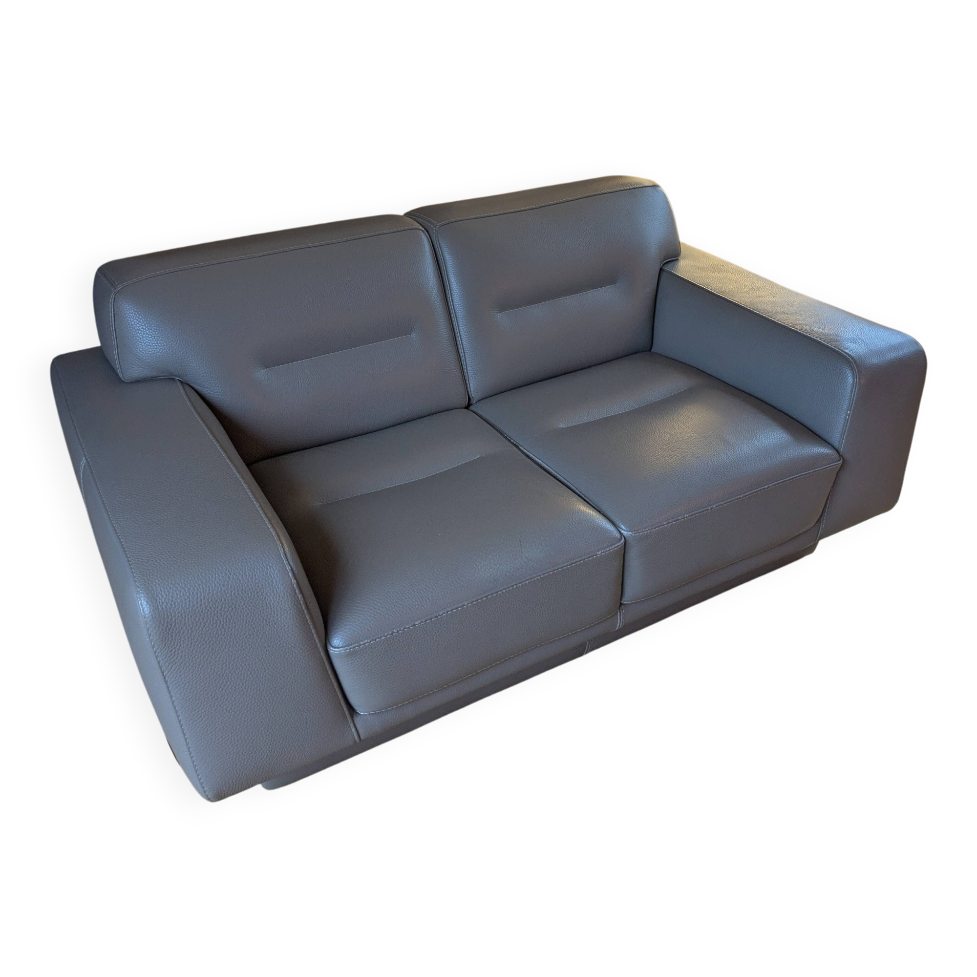 Grey leather sofa Rochebobois