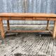 Vendée farmhouse table with cat bar and 2 drawers in solid cherry wood.