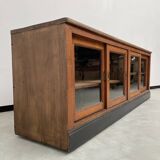 Enfilade de métier XXL chêne portes vitrées