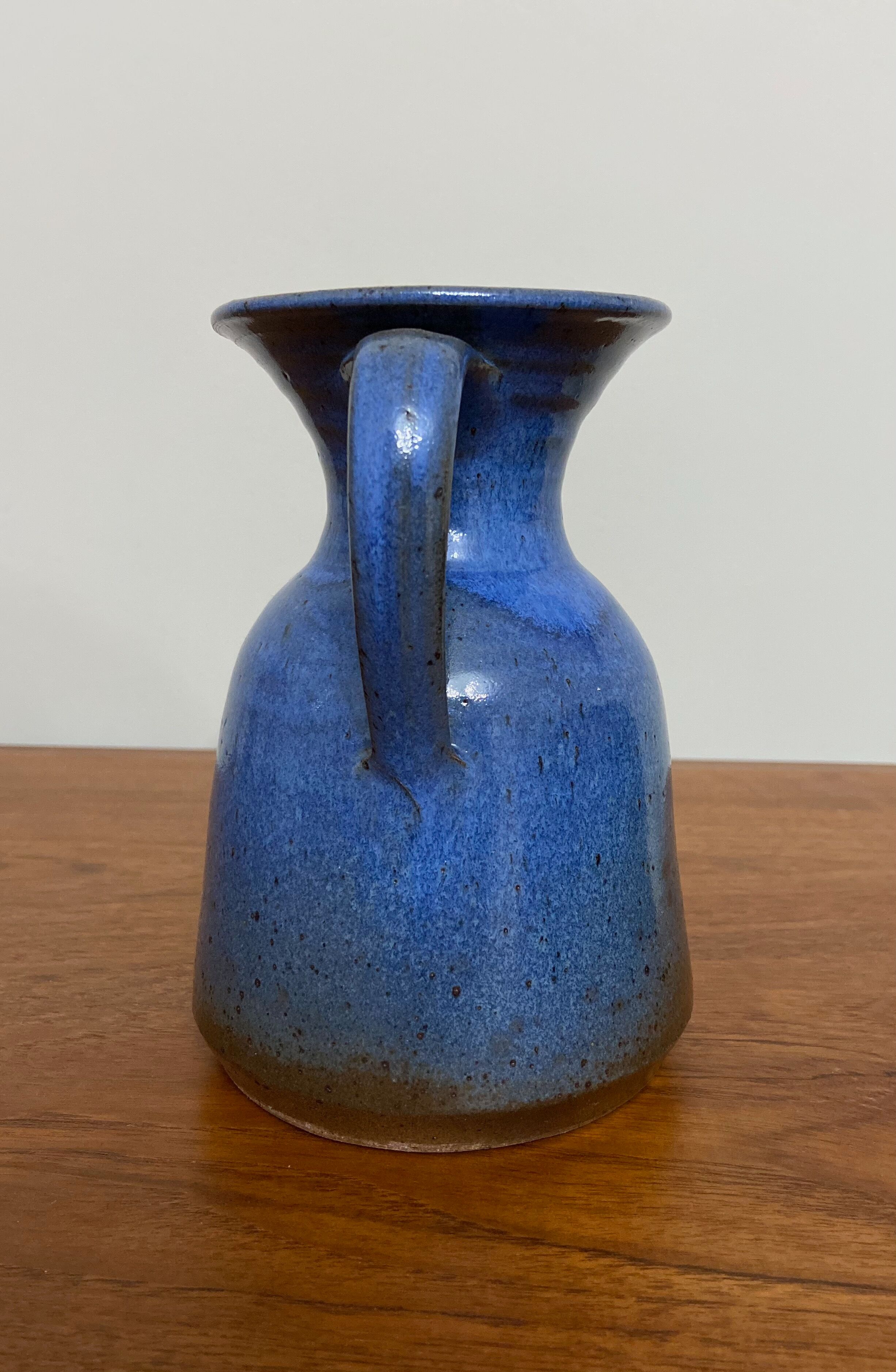 Glazed stoneware pitcher