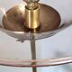 Lampadaire télescopique en laiton avec plateau en marbre travertin rouge, Italie